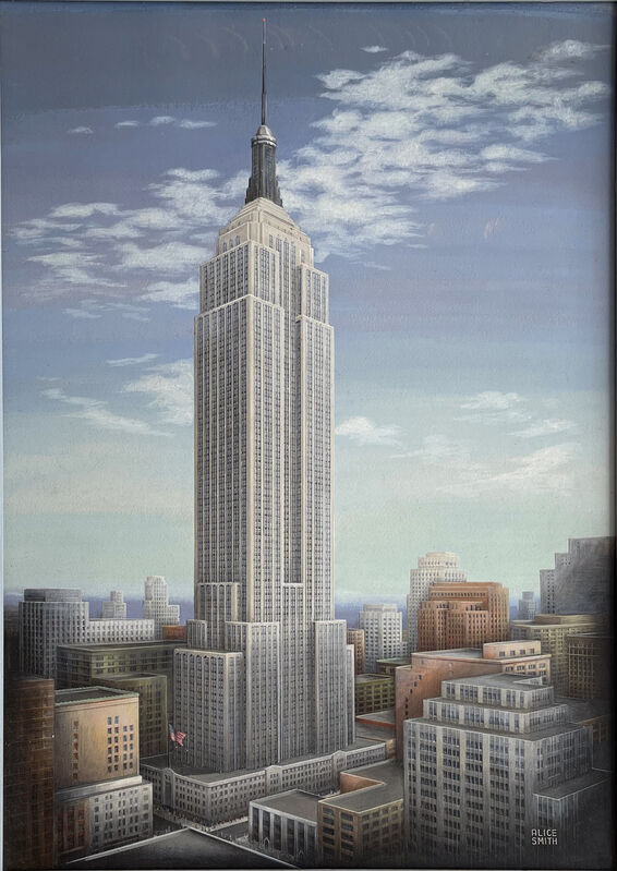 Alice Smith - Empire State Building Mid-Century. Artist Paints all 102 stories of Empire State  Building