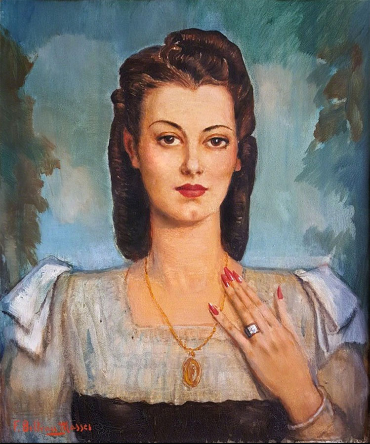 Federico Beltran-Masses - Mesmerizing woman with diamond, ca. 1938