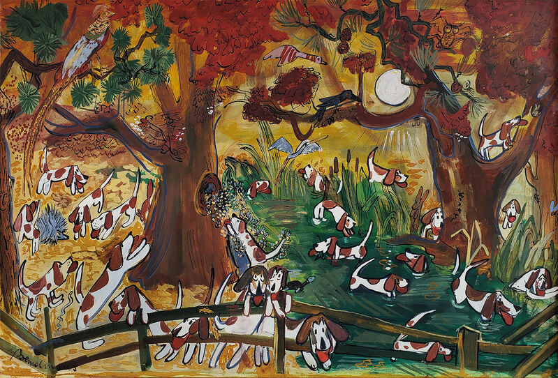 Ludwig Bemelmans - Dogs Hounds Foxhunt. Pheasant, Duck, Black Bird, Owl Squirrel Crane Porcupine Butterfly, Bees, Turtle, Snake