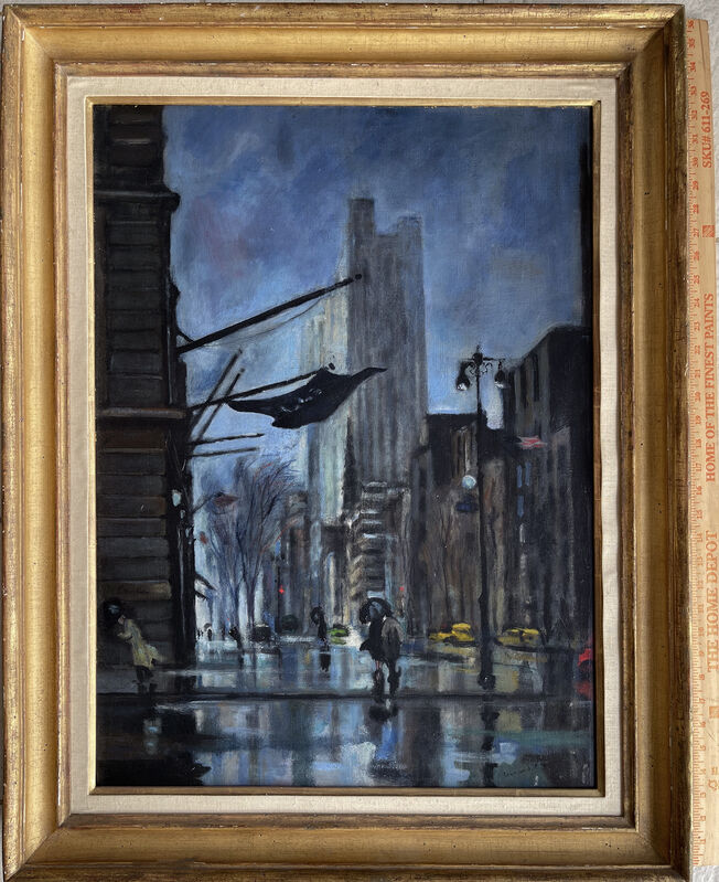 Bernard Lamotte - New York City  Rainy Night  Street Scene