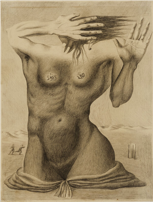 Federico Castellon - Surrealist Nude Female Figure like Salvador Dali