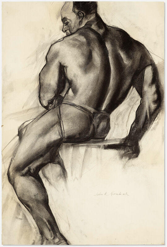 John R. Grabach - Black Male Nude Sitting