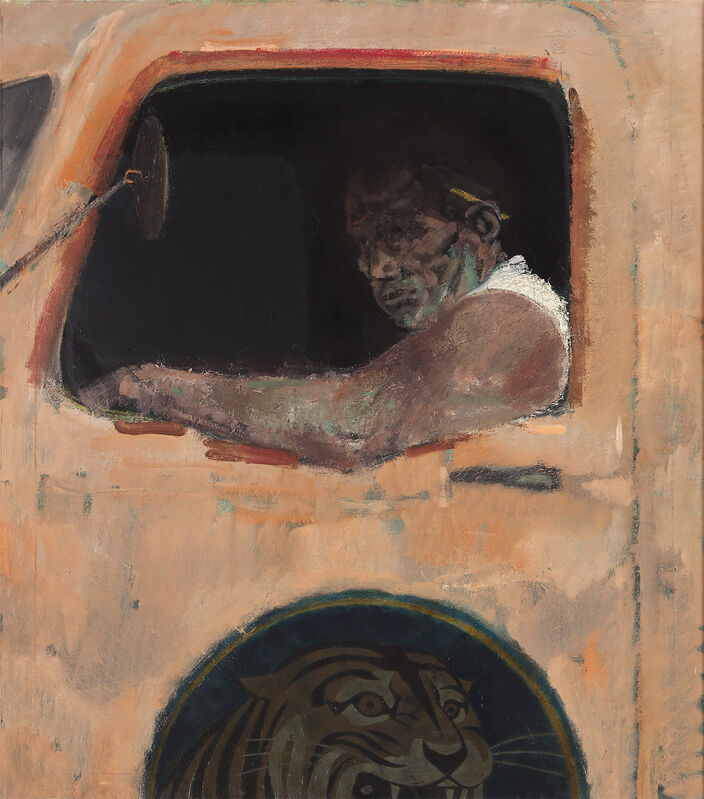 Joseph Hirsch - Truck Driver with Tiger - Color field meets Social Realism
