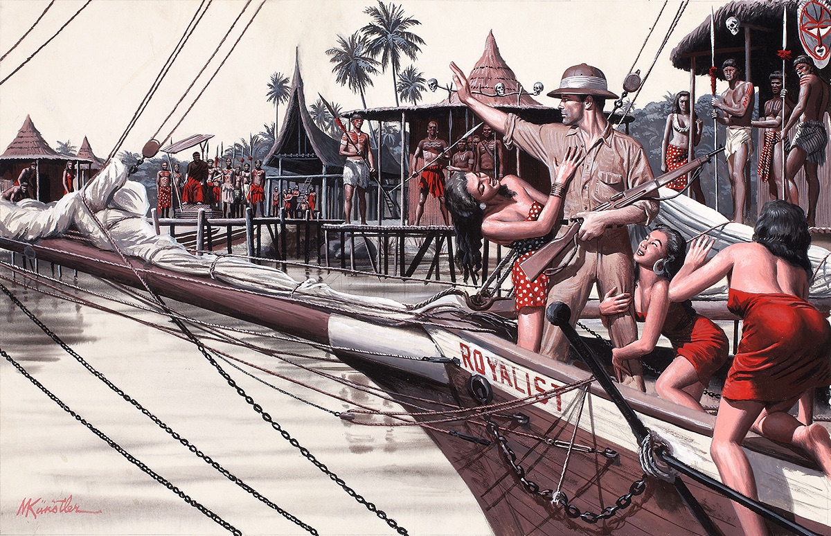Mort Kunstler - Rajah of Sarawak, Male illustration, February 1960