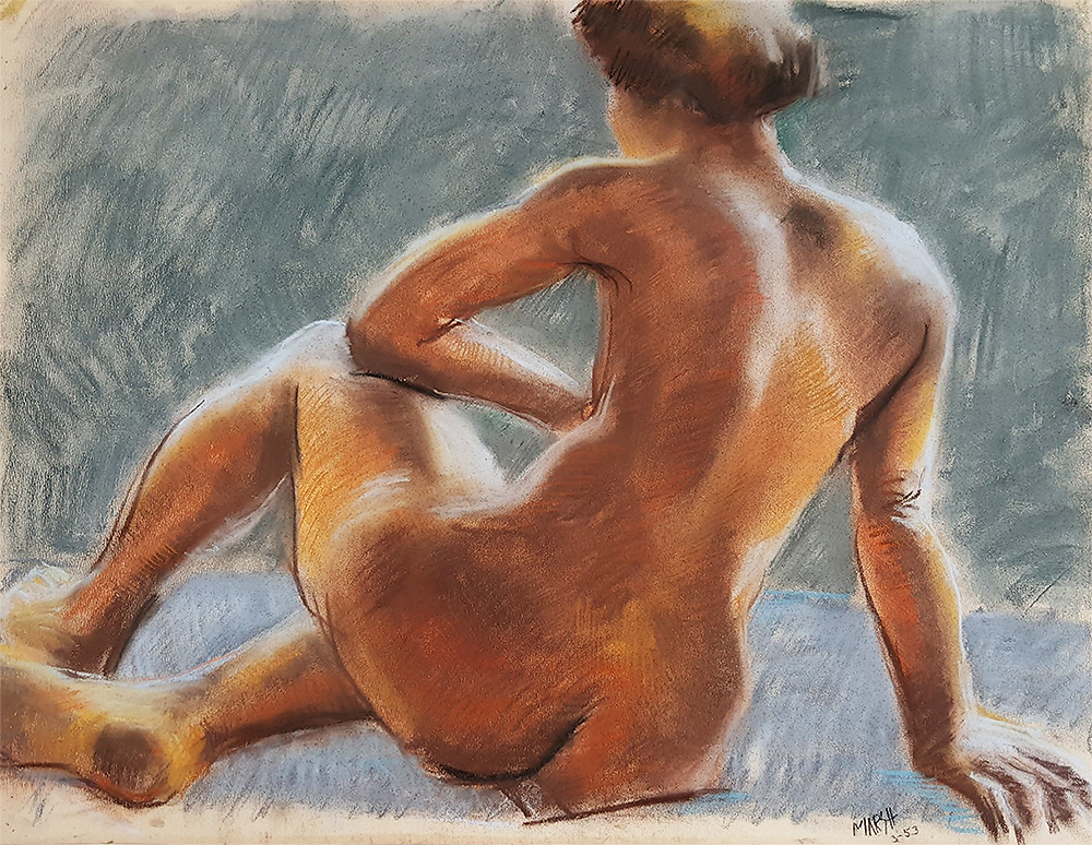 Reginald Marsh - Sitting Nude, 1953