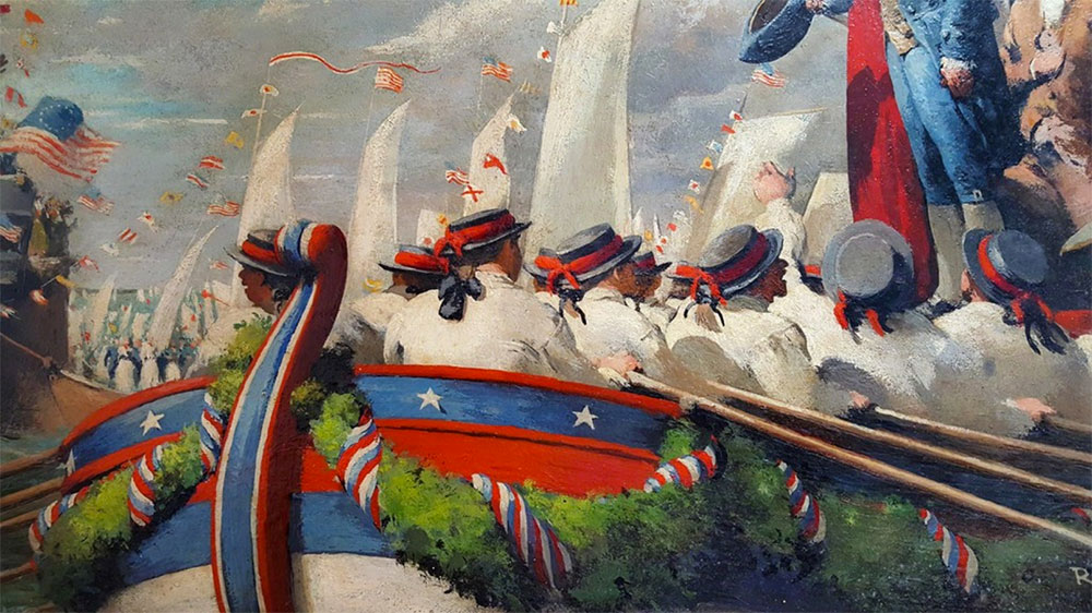 Robert Riggs - George Washington in Marine Procession for New York Presidential Inauguration, 1938-1945